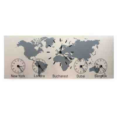 Ceas perete Little World Time harta lumii dimensiuni mici